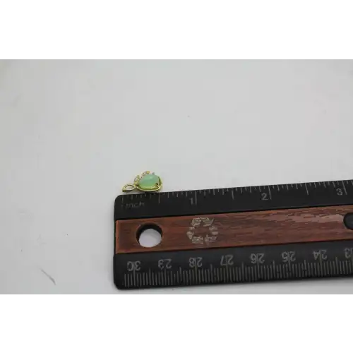 14k Y.G. GREEN SAPPHIRE LINDE LINDY STAR Dia. Acc. TEARDROP pend.