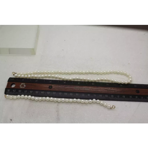 14k Y.G. HAND KNOTTED 6.7mm PEARL NECKLACE & BRACELET SET