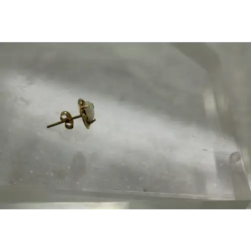 14k Y.G. Heart Cut OPAL HEART DESIGN STUD earrings