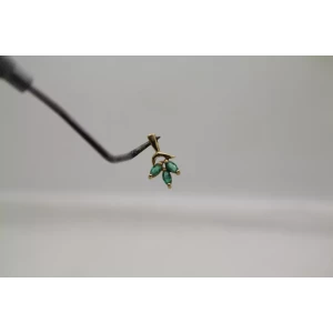 14k Y.G. Marquise Cut EMERALD LEAF DESIGN Pendant
