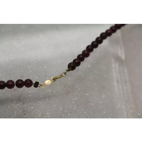 14k Y.G. PURPLE GEMSTONE & FRESHWATER RICE PEARL Beaded 18