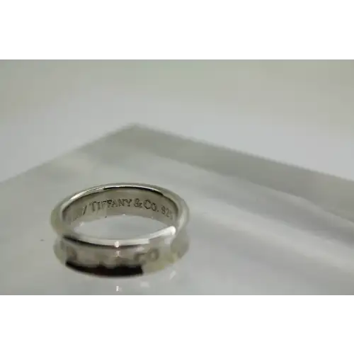 1837 TIFFANY & CO .925 S.S. 1997 CONCAVE BAND ring size 8.75 # (3)