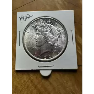 1922 P US 90% Silver Peace Dollar Coin (2)