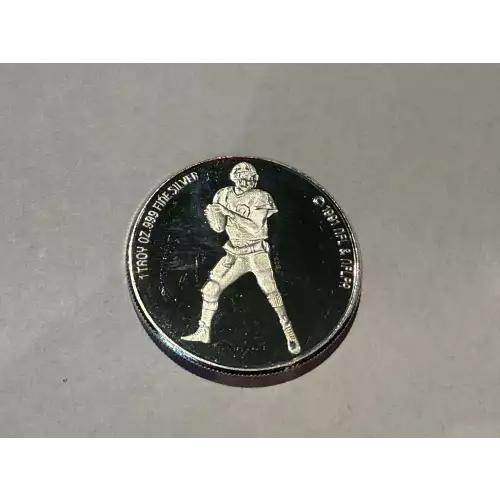 1991 NFL 1 oz .999 Fine Silver Round #12 Buffalo Bills Football Jim Kelly Limited Edition