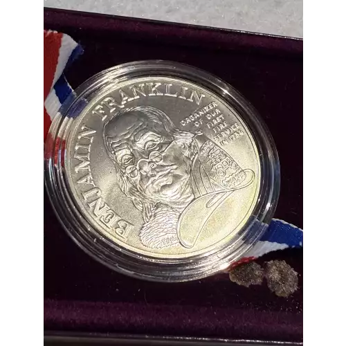 1992 Benjamin Franklin 1 oz .999 Fine Silver Medal Firefighters Box COA