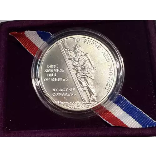 1992 Benjamin Franklin 1 oz .999 Fine Silver Medal Firefighters Box COA (2)