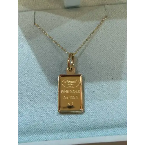 1g Chimel Italy 18k Bezel with 18k Chain