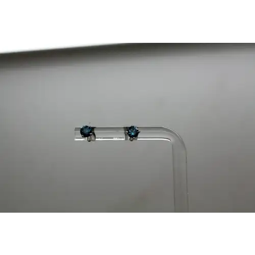 1Ok W.G. .33ctw BLUE DIAMOND STUD earrings, STUNNING