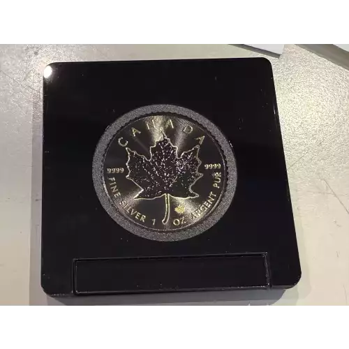  1oz Canadian Silver Maple Leaf In Mourning Colorized