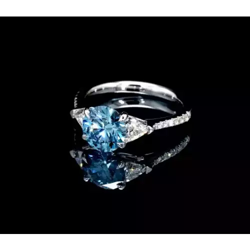 2.01 Ct Blue Dia, 14kW, 2.88ctw 