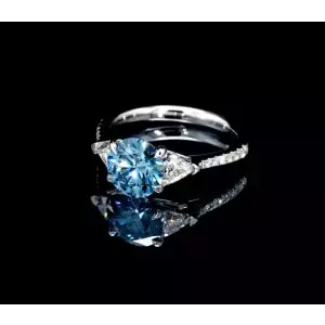 2.01 Ct Blue Dia, 14kW, 2.88ctw 