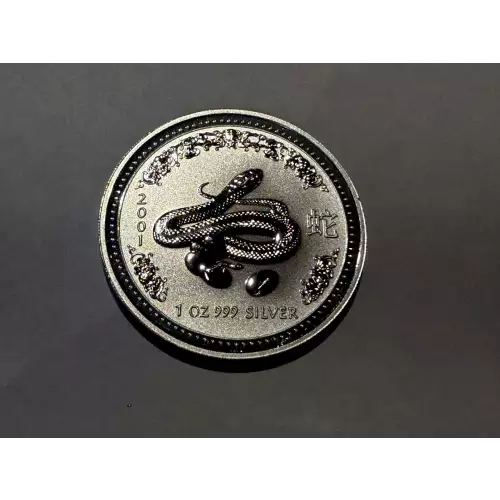 2001 Australia 1 oz .999 Fine Silver $1 Dollar Coin Snake with Eggs