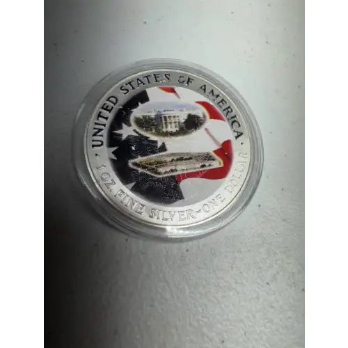 2001 Painted 1 oz American Silver Eagle $1 Fine Silver Coin