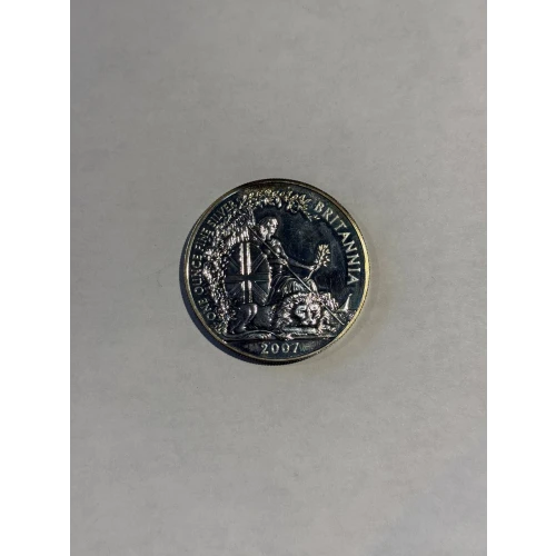 2007 Britannia 1 oz .999 Fine Silver 2 Pounds Coin