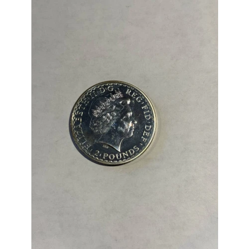 2007 Britannia 1 oz .999 Fine Silver 2 Pounds Coin (2)