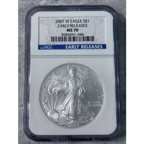 2007 W BURNISHED SILVER EAGLE EARLY RELEASES