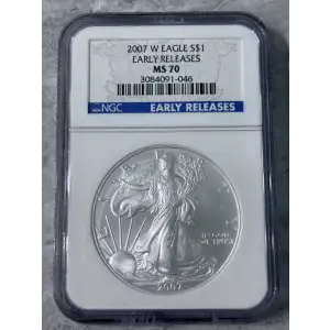 2007 W BURNISHED SILVER EAGLE EARLY RELEASES