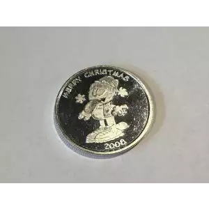 2008 1 oz .999 Fine Silver Round Merry Christmas PAWS Garfield Cat