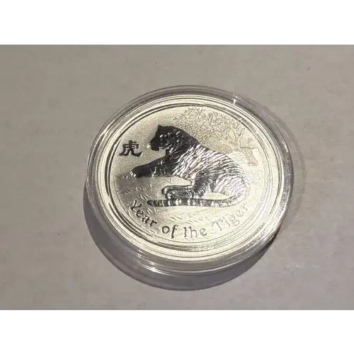 2010 1 oz Fine Silver Australian Perth Mint Silver Lunar II: Year of the Tiger $1 Dollar Coin