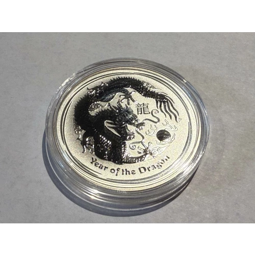 2012 1 oz .999 Fine Silver Australian Perth Mint Lunar II: Year of the Dragon $1 Dollar Coin (2)