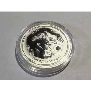 2012 1 oz .999 Fine Silver Australian Perth Mint Lunar II: Year of the Dragon $1 Dollar Coin (2)