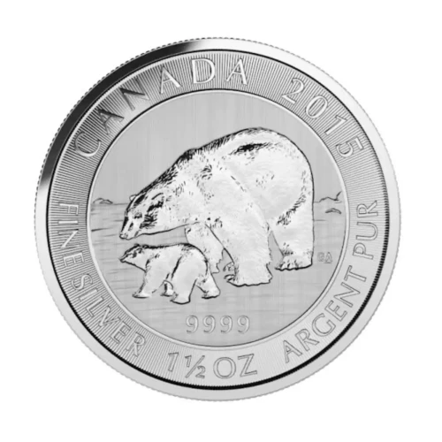 2015 Canada 1.5 oz Polar Bear Wildlife 9999 $8 Silver Coin