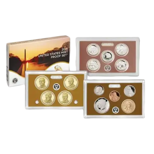 2015-S U.S. Clad Proof Set: Complete 14-Coin Set, with Box and COA ...