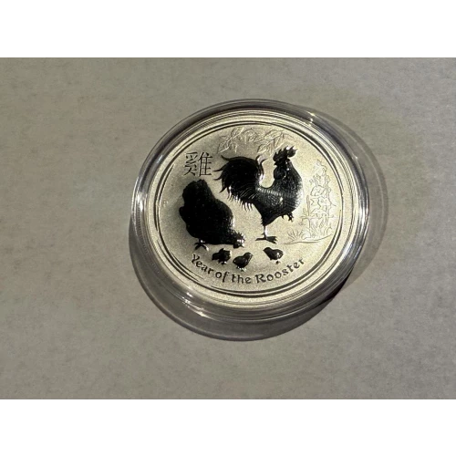2017 1 oz .999 Fine Silver Australian Perth Mint Silver Lunar II: Year of the Rooster $1 Dollar Coin