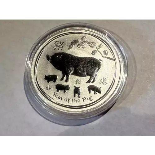 2019 1 oz .999 Fine Silver Australian Perth Mint Silver Lunar II: Year of the Pig $1 Dollar Coin (2)