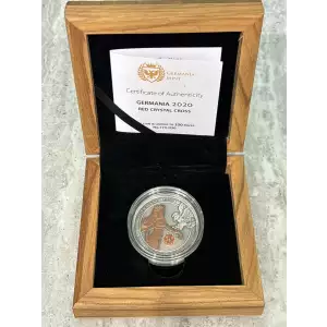 2020 1 oz Silver Germania 5 Mark Red Crystal Cross Mintage 250