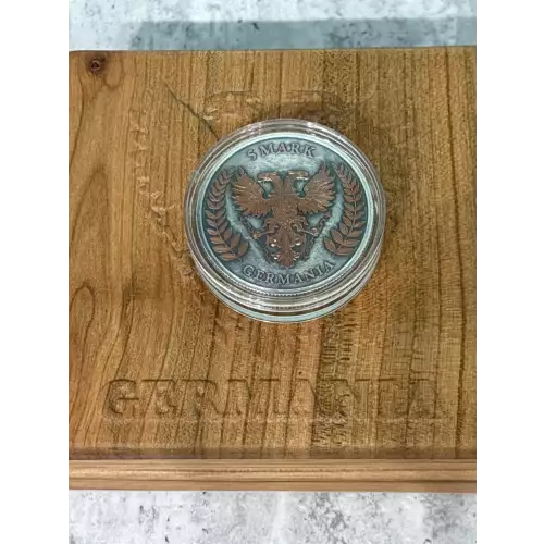 2020 1 oz Silver Germania 5 Mark Red Crystal Cross Mintage 250 (3)