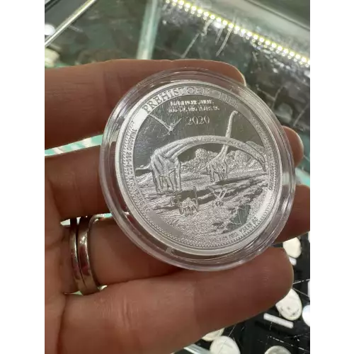 2020 Republique Democratique Du Congo 20 Francs Prehistoric Life Mamenchisaurus 999 1 oz Silver Coin 