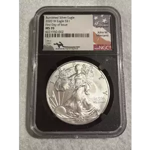 2020 W Burnished Silver Eagle First Day of Issue (2)