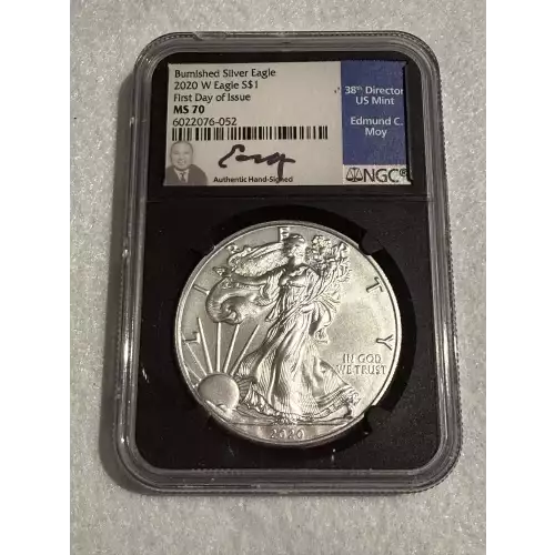 2020 W Burnished Silver Eagle First Day of Issue