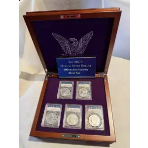 2021 PCGS MS70 Early Issue 100th Anniversary Morgan Silver Dollar Mint Set Case (2)