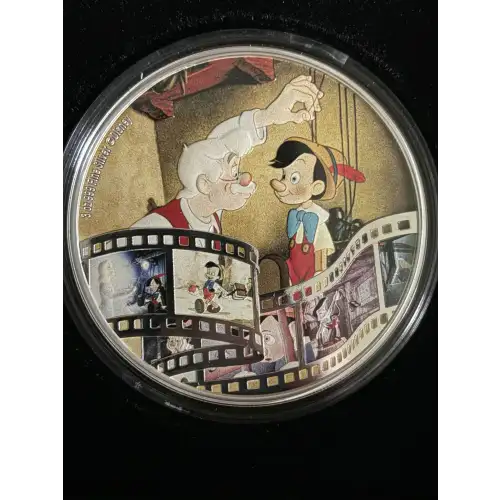 2022 Niue 3 oz. Coin Disnay Cinema Masterpieces Pinocchio
