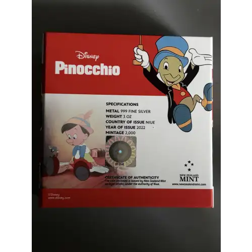 2022 Niue 3 oz. Coin Disnay Cinema Masterpieces Pinocchio (2)