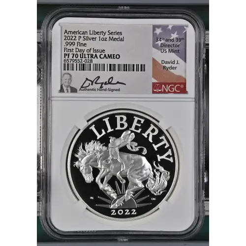 2022 P .999 Fine First Day of Issue American Liberty Series ULTRA CAMEO (2)