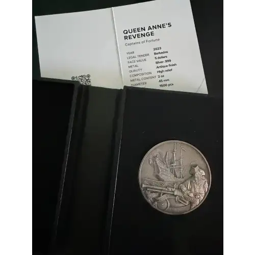 2023 Barbados $5 Queen Anne's Revenge 2 Oz Silver (3)
