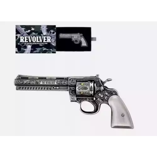 2023 Chad 2 oz Silver Revolver Gun Shaped Antiqued High Relief Coin .999