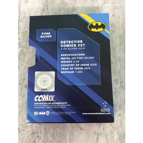 2023 Niue 2 oz Silver DC Detectives Comics #27 BATMAN Colorized Silver Coin  (4)