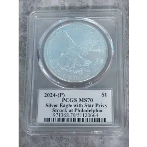 2024-(P) $1 Silver Eagle with Star Privy Struck at Philadelphia Ultra Breaks