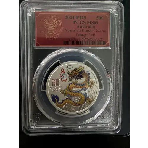 2024-P125 50C Year of the Dragon 1/2oz Ag Orange Left