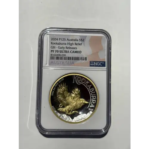 2024 P125 Kookaburra-High Relief Gilt - Early Releases ULTRA CAMEO
