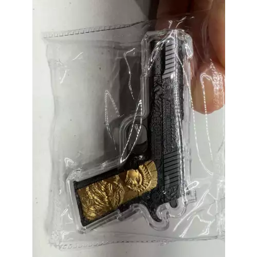 2024 Republique Du Tchad 10000 Francs CFA Gold Black .45 Caliber 2 oz 999 Fine Silver Pistol Coin (2)
