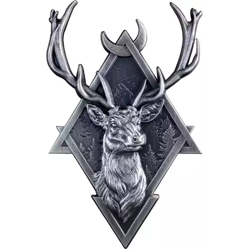 2025 Korea Geometric Deer Stacker 2 oz Silver Medal (10,000 Mintage) (4)
