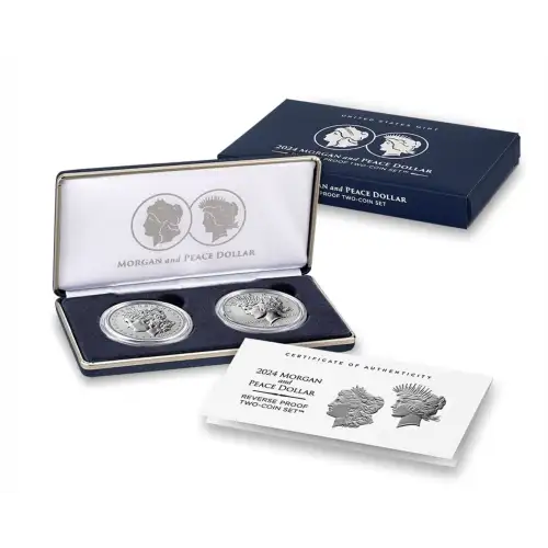 2025-S Morgan & Peace Silver Dollar Reverse Proof Set  OGP