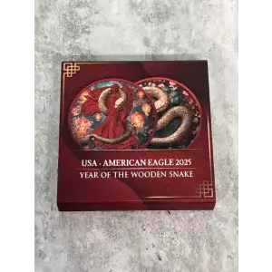 2025 Year of the Wooden Snake USA Colorized American Eagle 1oz Silver Coin
