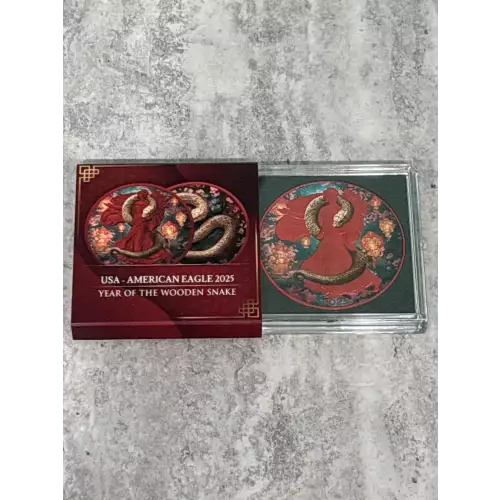 2025 Year of the Wooden Snake USA Colorized American Eagle 1oz Silver Coin (5)