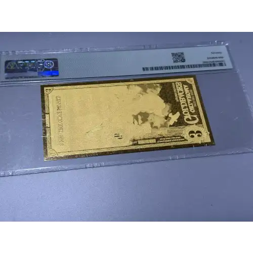 3 Oklahoma Goldback 3/1000th oz Aurum Gold Note (24k) PMG 70  (2)